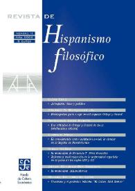 Revista de la Asociación de Hispanismo Filosófico. Núm. 11, Año 2006 | Biblioteca Virtual Miguel de Cervantes