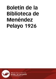 Boletín de la Biblioteca de Menéndez Pelayo. 1926 | Biblioteca Virtual Miguel de Cervantes
