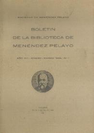 Boletín de la Biblioteca de Menéndez Pelayo. 1934 | Biblioteca Virtual Miguel de Cervantes