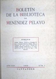 Boletín de la Biblioteca de Menéndez Pelayo. 1949 | Biblioteca Virtual Miguel de Cervantes