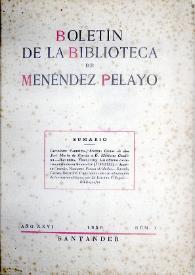 Boletín de la Biblioteca de Menéndez Pelayo. 1950 | Biblioteca Virtual Miguel de Cervantes