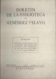 Boletín de la Biblioteca de Menéndez Pelayo. 1951 | Biblioteca Virtual Miguel de Cervantes