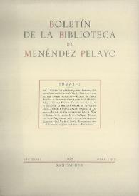Boletín de la Biblioteca de Menéndez Pelayo. 1952 | Biblioteca Virtual Miguel de Cervantes