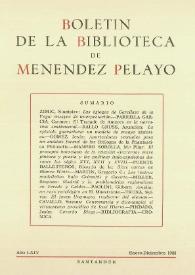 Boletín de la Biblioteca de Menéndez Pelayo. 1988 | Biblioteca Virtual Miguel de Cervantes