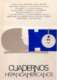 Cuadernos Hispanoamericanos. Núm. 416, febrero 1985 | Biblioteca Virtual Miguel de Cervantes
