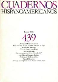 Cuadernos Hispanoamericanos. Núm. 439, enero 1987 | Biblioteca Virtual Miguel de Cervantes