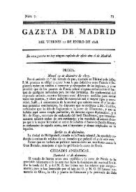 Gazeta de Madrid. 1808. Núm. 7, 22 de enero de 1808 | Biblioteca Virtual Miguel de Cervantes
