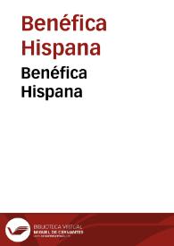 Benéfica Hispana | Biblioteca Virtual Miguel de Cervantes