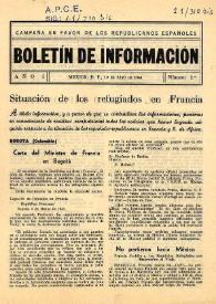 Boletín de Información. Campaña en favor de los republicanos españoles. Núm. 2, 10 de abril de 1941 | Biblioteca Virtual Miguel de Cervantes