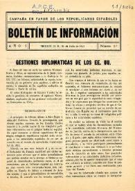 Boletín de Información. Campaña en favor de los republicanos españoles. Núm. 3, 31 de julio de 1941 | Biblioteca Virtual Miguel de Cervantes