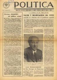 Política : portavoz en el exterior del Consejo Nacional de IR y órgano del Partido en Francia. Núm. 26, 11 de septiembre de 1947 | Biblioteca Virtual Miguel de Cervantes