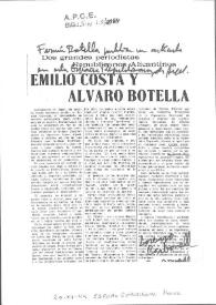 Dos grandes periodistas alicantinos. Emilio Costa y Alvaro Botella | Biblioteca Virtual Miguel de Cervantes