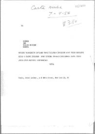 Telegrama de  Eugenio Xammar. New York, 7 de mayo de 1956 | Biblioteca Virtual Miguel de Cervantes