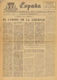 España : Órgano de la Junta Española de Liberación (JEL). Año I, número 38, 21 de octubre de 1944 | Biblioteca Virtual Miguel de Cervantes