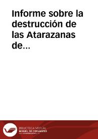 Informe sobre la destrucción de las Atarazanas de Almería | Biblioteca Virtual Miguel de Cervantes