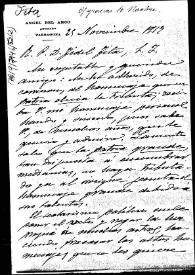 Carta en la que se felicita a Fidel Fita y Colomer con motivo del Homenaje del que fuera objeto en Arenys de Mar | Biblioteca Virtual Miguel de Cervantes