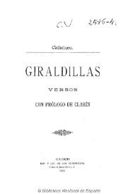 Giraldillas : poesías / Catarineu ; con prólogo de Clarín | Biblioteca Virtual Miguel de Cervantes