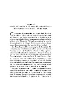 Informe sobre declaración de Monumento Histórico-Artístico de las murallas de Ibiza / el duque de Maura | Biblioteca Virtual Miguel de Cervantes
