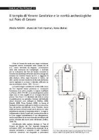 Il tempio di Venere Genitrice e le novità archeologiche sul Foro di Cesare / Milella Marina | Biblioteca Virtual Miguel de Cervantes