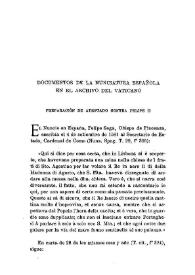 Documentos de la Nunciatura española en el Archivo del Vaticano / José Olarra | Biblioteca Virtual Miguel de Cervantes