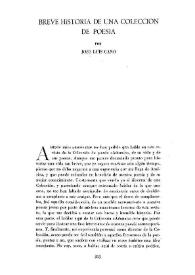 Breve historia de una Colección de poesía / por José Luis Cano | Biblioteca Virtual Miguel de Cervantes