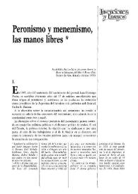 Peronismo y menemismo, las manos libres / Javier Franzé | Biblioteca Virtual Miguel de Cervantes