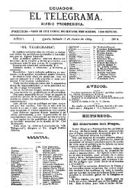 El Telegrama : diario progresista. Año I, núm. 6, sábado 1º de junio de 1889 | Biblioteca Virtual Miguel de Cervantes