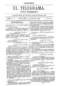 El Telegrama : diario progresista. Año I, núm. 14, sábado 15 de junio de 1889 | Biblioteca Virtual Miguel de Cervantes