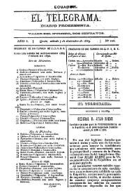 El Telegrama : diario progresista. Año I, núm. 106, sábado 7 de diciembre de 1889 | Biblioteca Virtual Miguel de Cervantes