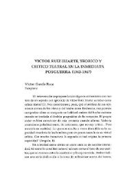 Víctor Ruiz Iriarte, teórico y crítico teatral en la inmediata posguerra (1943-1947) / Víctor García Ruiz | Biblioteca Virtual Miguel de Cervantes