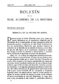 Medalla de la ciudad de Baena / Vicente Castañeda | Biblioteca Virtual Miguel de Cervantes