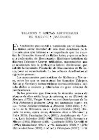 Talayots y cuevas artificiales de Mallorca (Baleares) / Francisco Álvarez Ossorio | Biblioteca Virtual Miguel de Cervantes