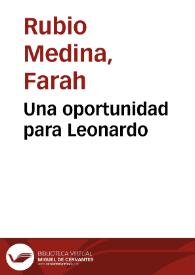 Una oportunidad para Leonardo | Biblioteca Virtual Miguel de Cervantes
