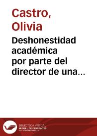 Deshonestidad académica por parte del director de una institución de educación media superior | Biblioteca Virtual Miguel de Cervantes