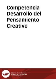 Competencia Desarrollo del Pensamiento Creativo | Biblioteca Virtual Miguel de Cervantes
