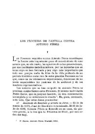 Los Procesos de Castilla contra Antonio Pérez [I] / Gregorio Marañón | Biblioteca Virtual Miguel de Cervantes