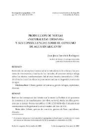 Producción de nuevas "naturalezas urbanas" y sus consecuencias sobre el consumo de agua en Alicante / Juan Jesús Larrabeiti Rodríguez | Biblioteca Virtual Miguel de Cervantes