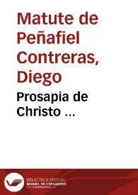 Prosapia de Christo ... | Biblioteca Virtual Miguel de Cervantes