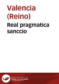 Real pragmatica sanccio | Biblioteca Virtual Miguel de Cervantes