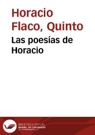 Las poesías de Horacio | Biblioteca Virtual Miguel de Cervantes