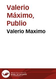 Valerio Maximo | Biblioteca Virtual Miguel de Cervantes