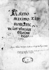 Valerio de las historias escolásticas y de España | Biblioteca Virtual Miguel de Cervantes