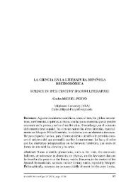 La ciencia en la literatura española decimonónica / Carlos Miguel Pueyo | Biblioteca Virtual Miguel de Cervantes
