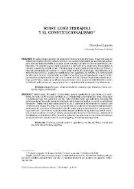 Sobre Luigi Ferrajoli y el constitucionalismo / Francisco Laporta | Biblioteca Virtual Miguel de Cervantes