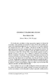 Berta Muñoz Cáliz: "Censura y teatro del exilio", Murcia, Editum, 2010, 303 págs.[Reseña] / María Jesús Orozco Vera | Biblioteca Virtual Miguel de Cervantes