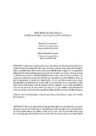 «Rèècrire le XVIe siècle»: poéticas para una traducción poética / Begoña Capllonch, Albert Jornet Somoza | Biblioteca Virtual Miguel de Cervantes