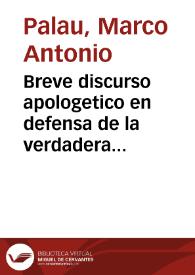 Breve discurso apologetico en defensa de la verdadera y licita Astrologia contra el destierro de pronosticos | Biblioteca Virtual Miguel de Cervantes
