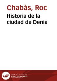 Historia de la ciudad de Denia | Biblioteca Virtual Miguel de Cervantes