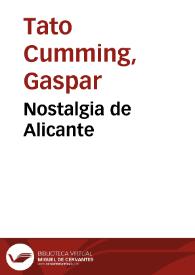 Nostalgia de Alicante | Biblioteca Virtual Miguel de Cervantes