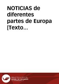 NOTICIAS de diferentes partes de Europa [Texto impreso] : publicadas en Barcelona a 26 de Enero y en Valencia a 5 de Febrero de 1707 | Biblioteca Virtual Miguel de Cervantes
